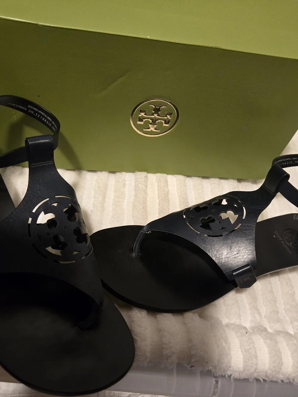 Tory Burch Black Miller Thong Sandals